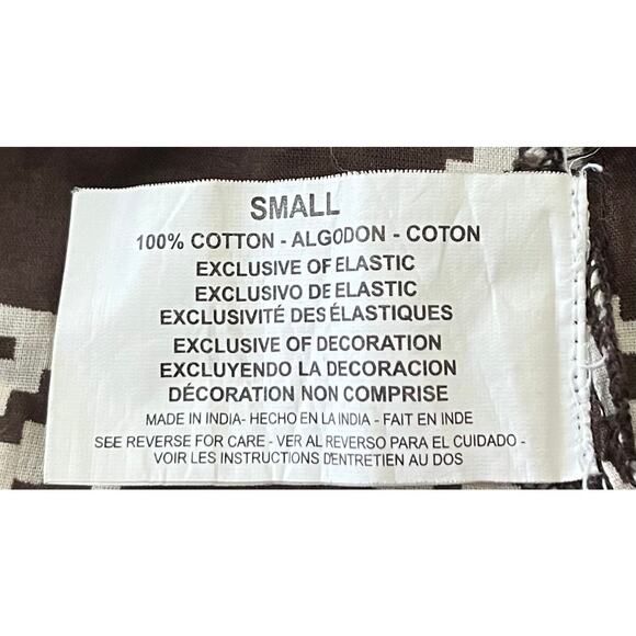 NINE WEST VINTAGE AMERICA V.A.C. SHORT SLV PULL-OVER BLOUSE, WOMENS, S-BRN/WHITE - Picture 11 of 12